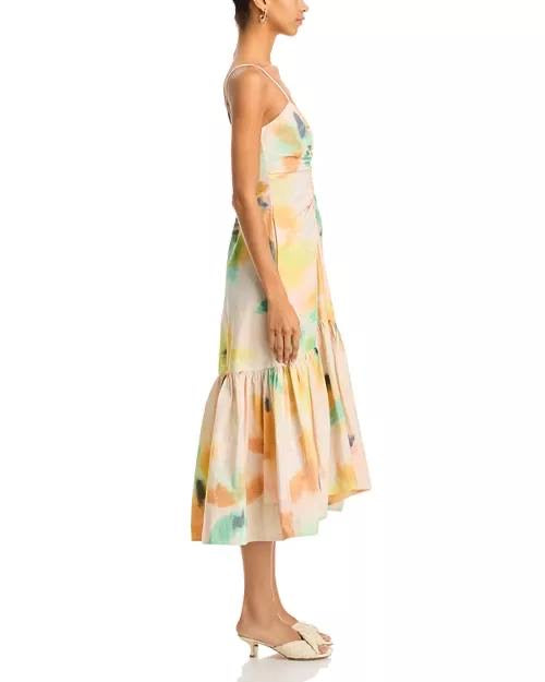 2 Colors! ALC Lindsey Ruched Cotton-Blend Midi Dress