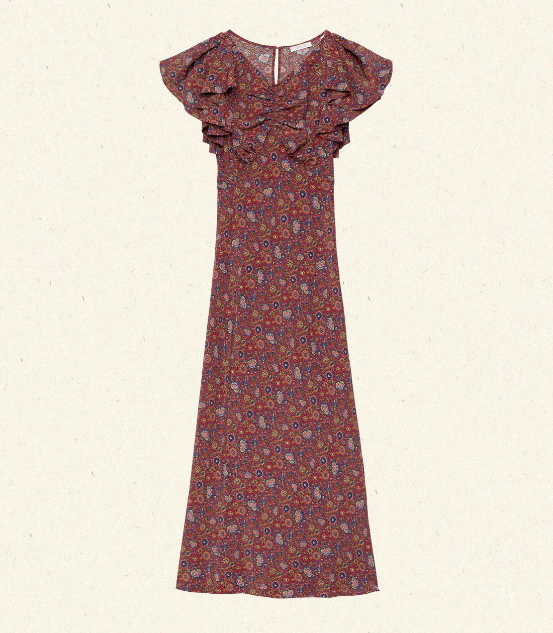 DN Beatriz Ruffled Silk Midi Dress