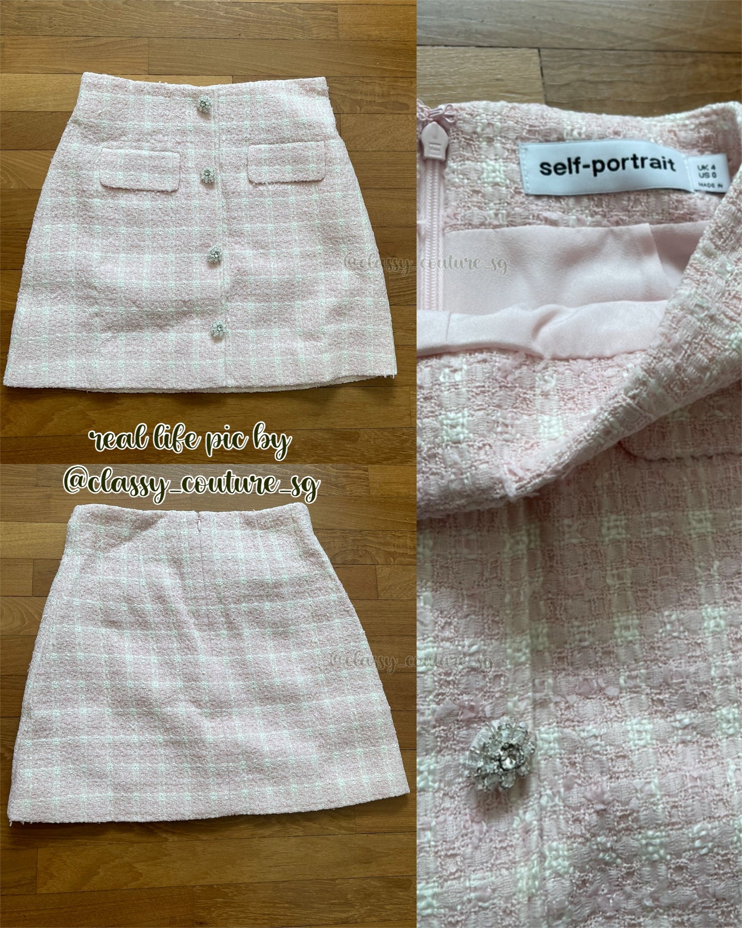 SP Pink Boucle Collar Jacket | Button Mini Skirt | Set