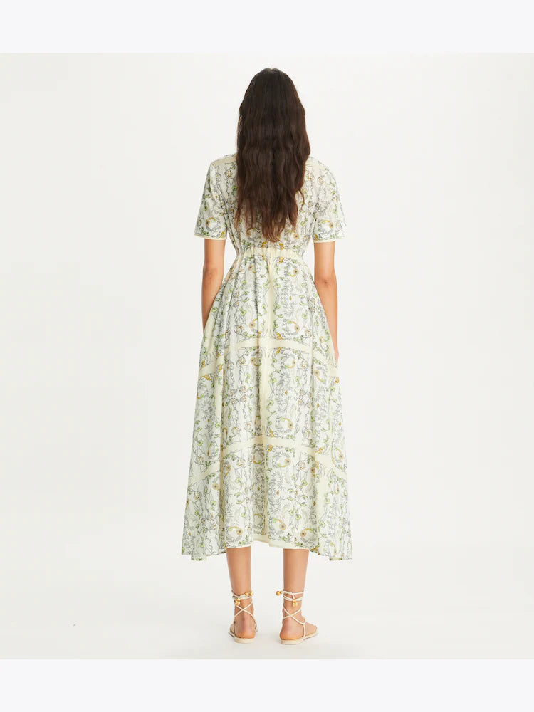 TB Printed Cotton Midi Dress Shirtdress