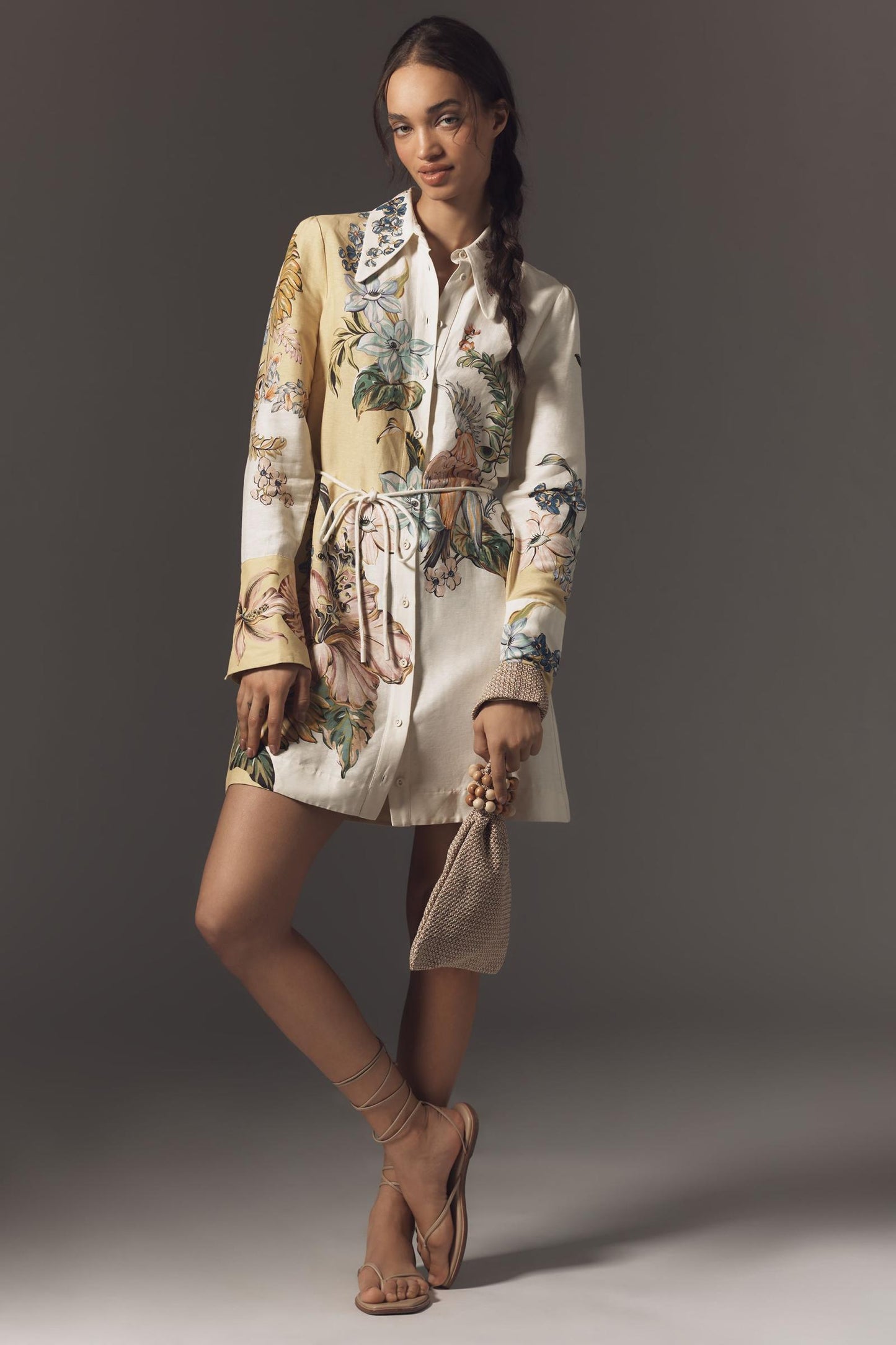 ALM Oleander Linen Mini Dress Shirtdress