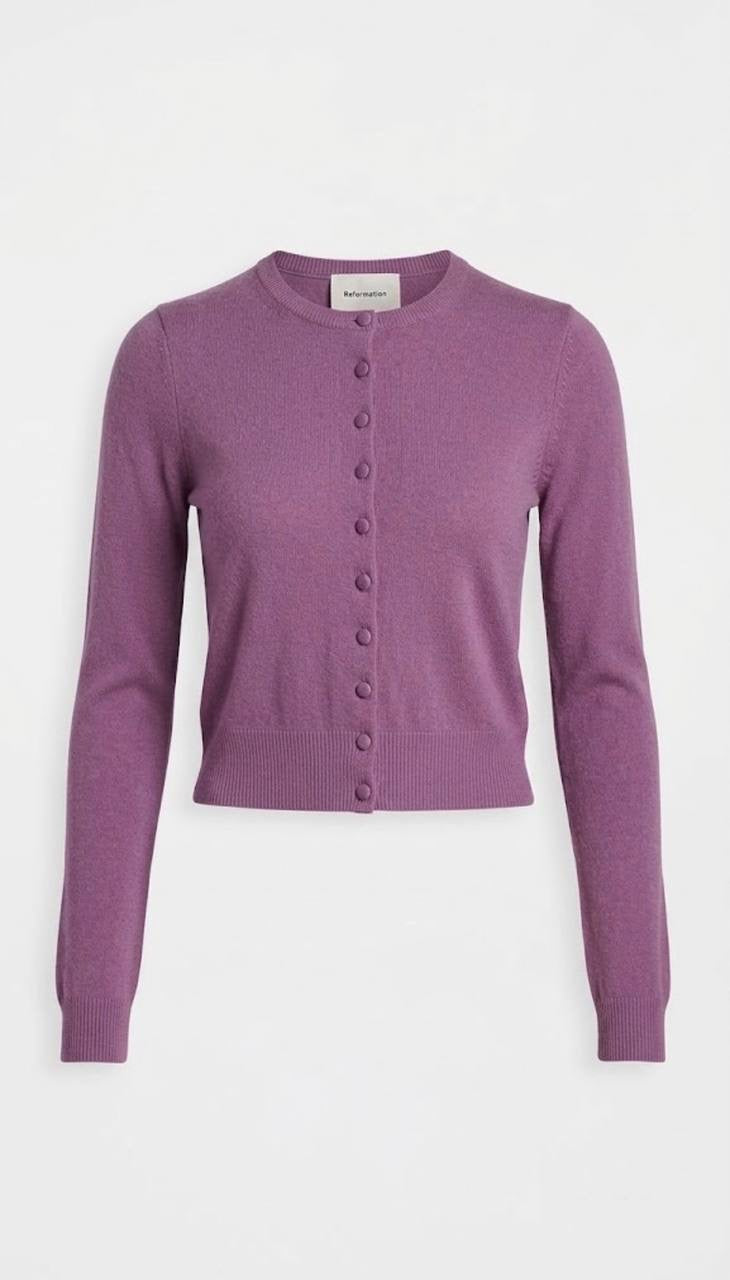 6 Colors! Ref Caspia Cashmere Cropped Cardigan