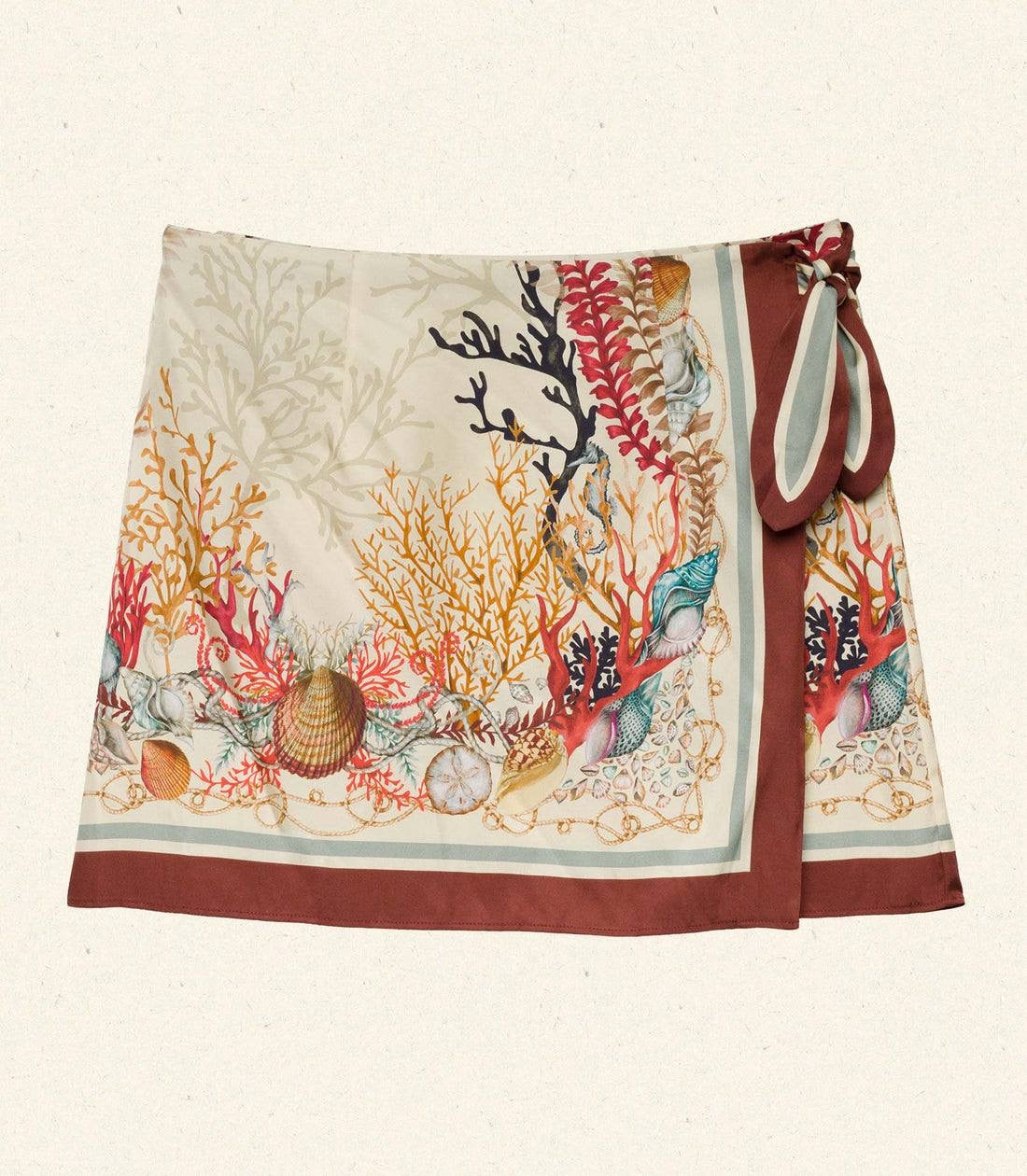 DN Lina Silk-Viscose Wrap Mini Skirt