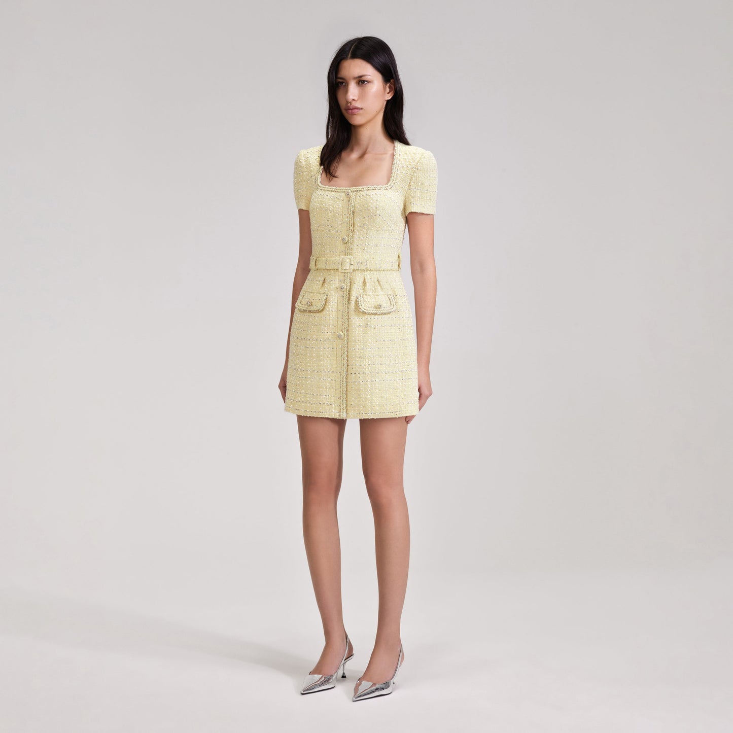 SP Yellow Boucle Mini Dress | Jacket | Set