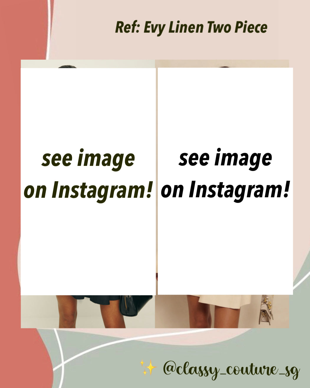 Ref Evy Linen Two Piece | Corset Top Mini Skirt | Set in Sugar & Black