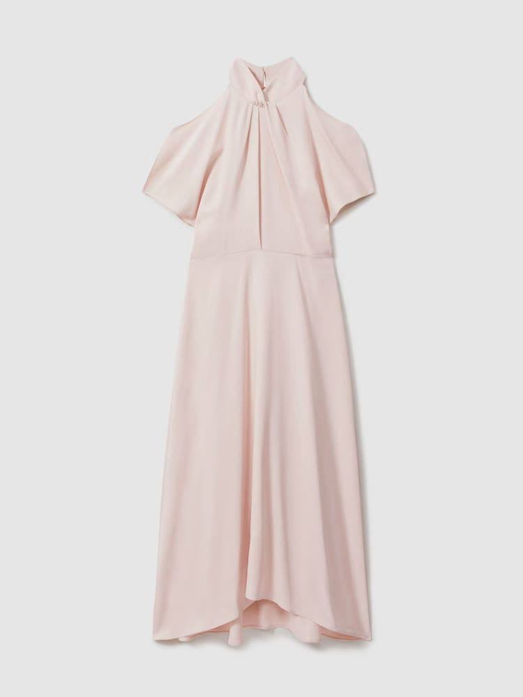 RS Andressa Twist-Neck Viscose-blend Cut Out Midi Dress