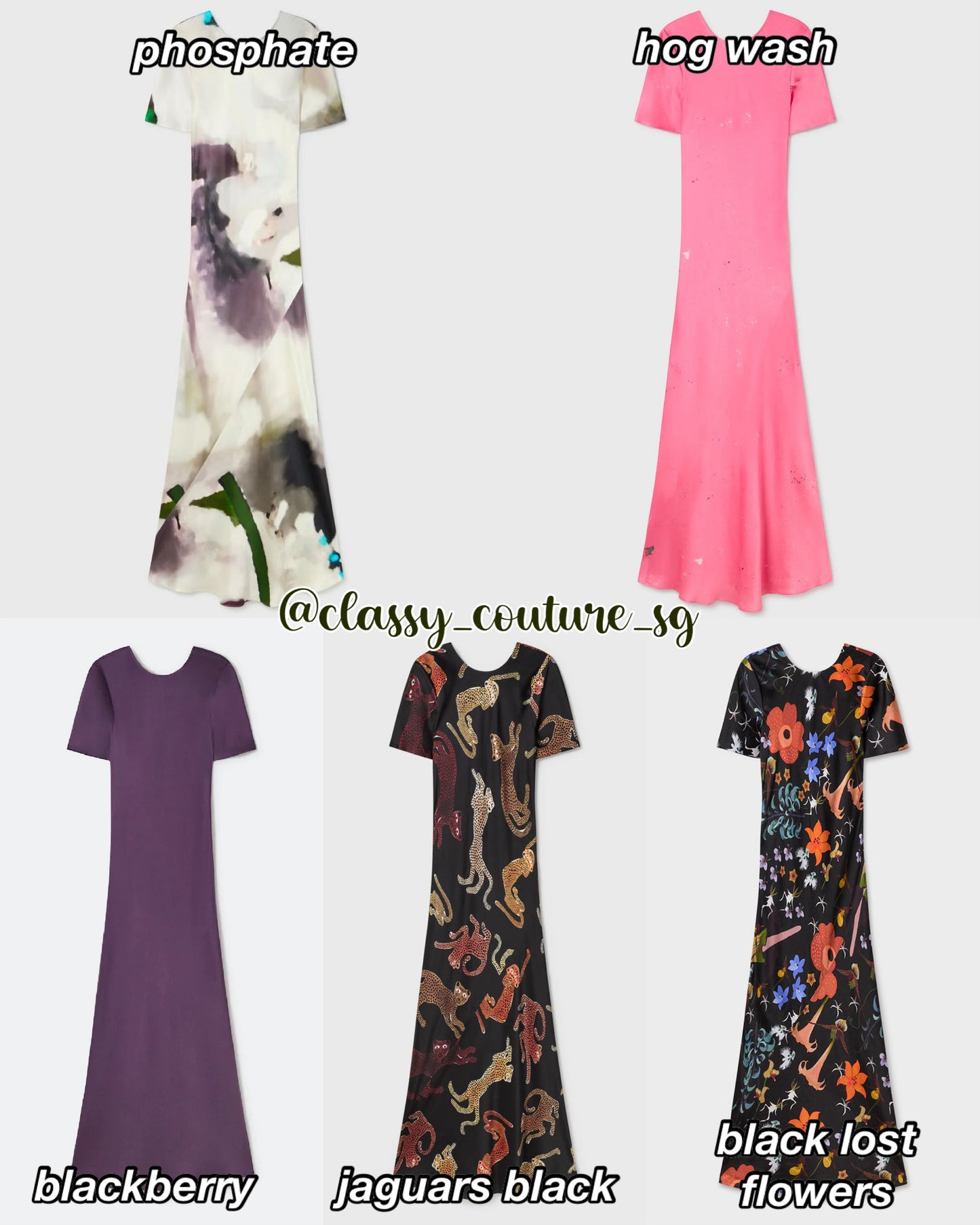 SL Short Sleeve Bias Dress Midi Maxi Silk