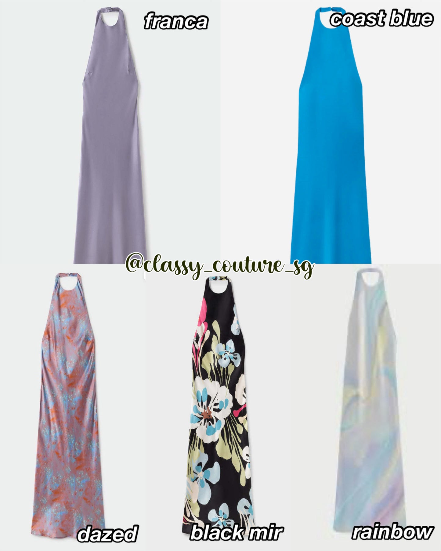 SL Halter Silk Midi Dress