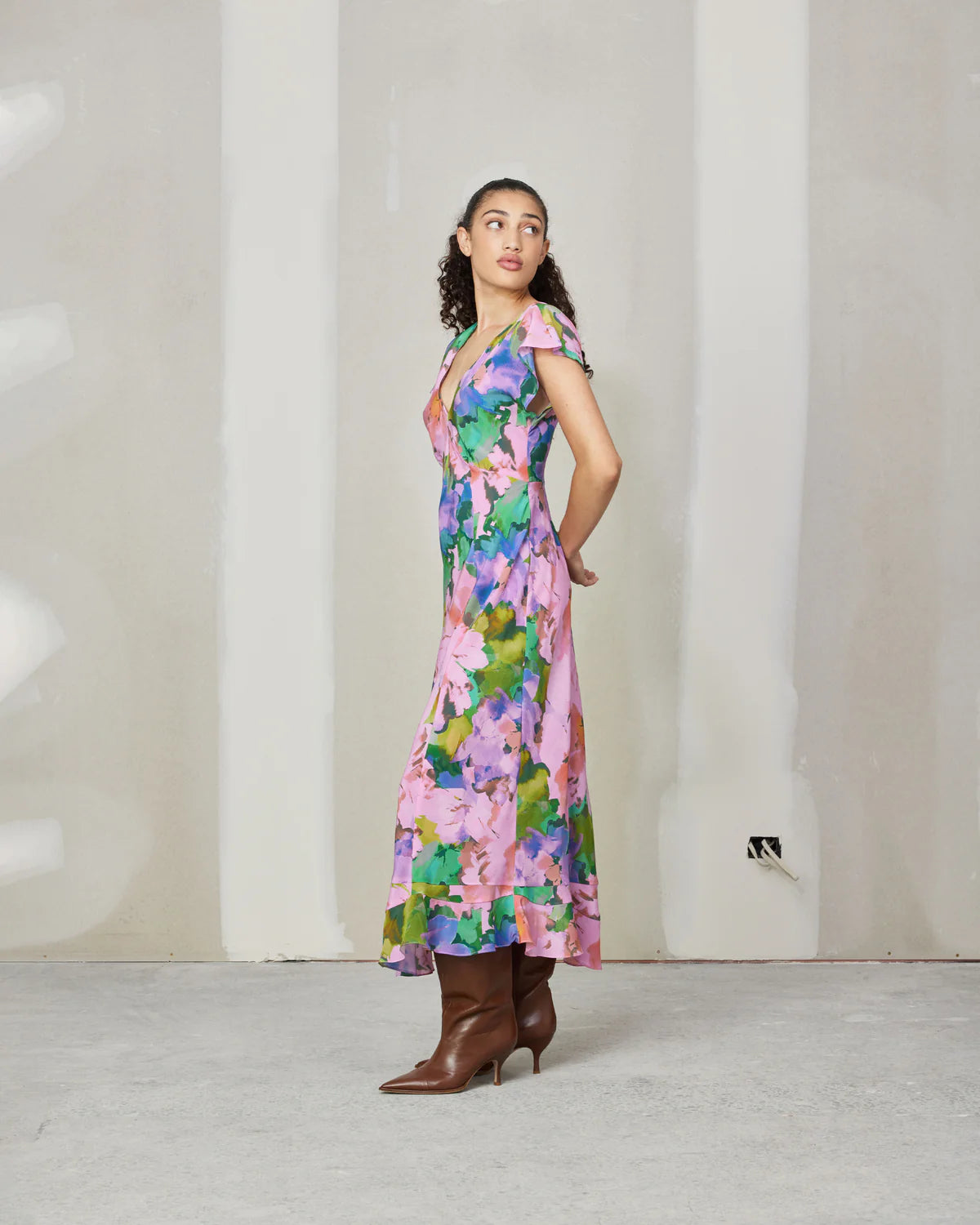 RBY Kata Silk Midi Dress in Dream Floral
