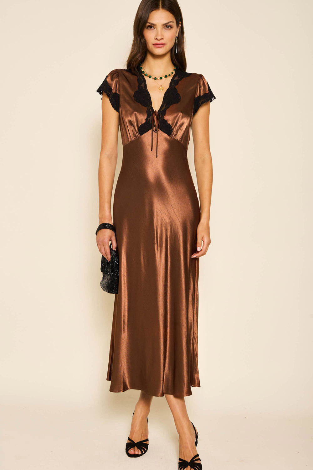 RX Amari Viscose Satin Midi Dress