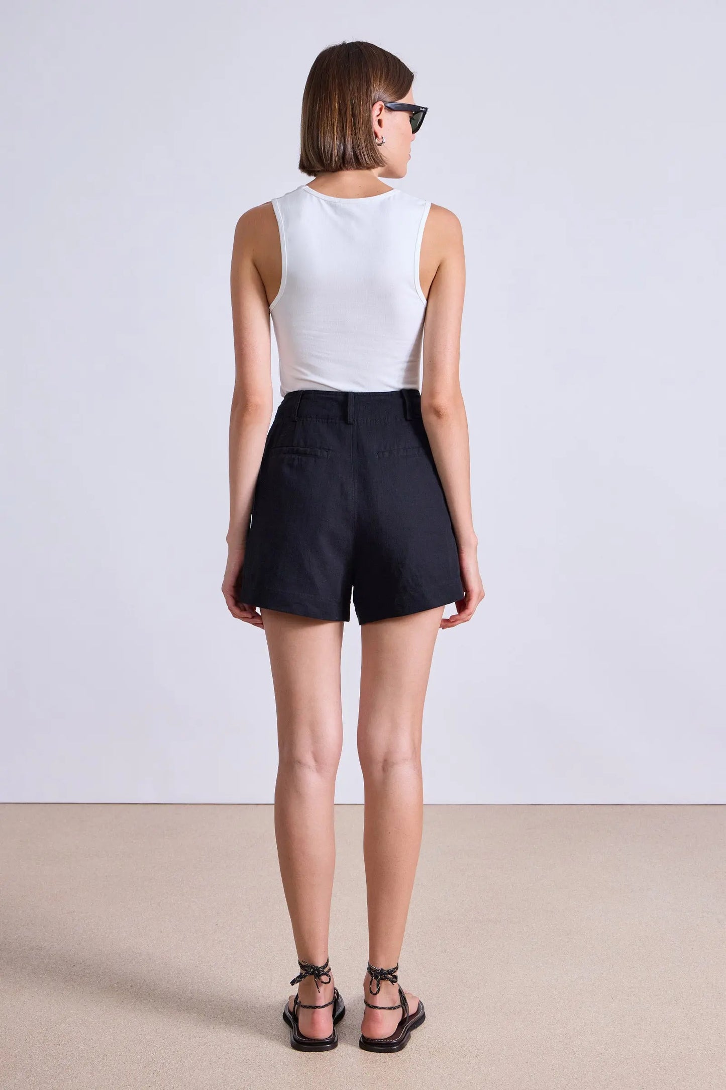 AA Bari Short Cotton-Linen High-Waist Shorts