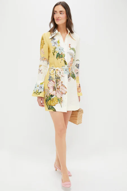 ALM Oleander Linen Mini Dress Shirtdress