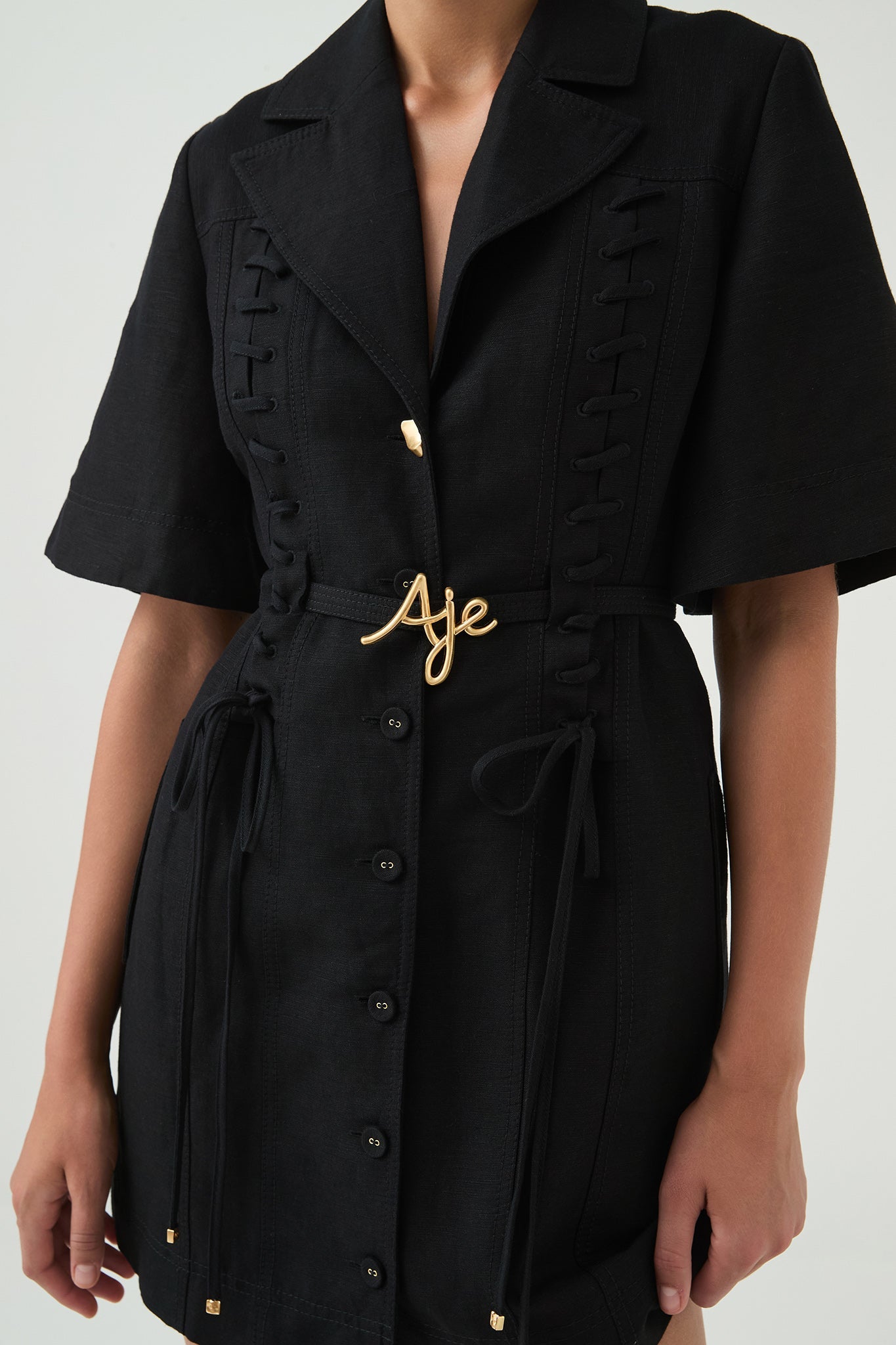 AJ Morgan & Ana Linen-Blend Mini Dress