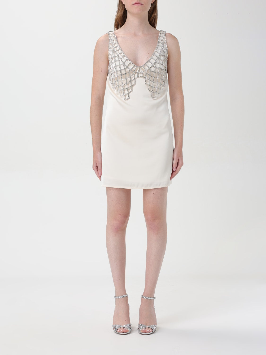 SP Cream Satin Diamante Bralette Mini | Maxi Dress