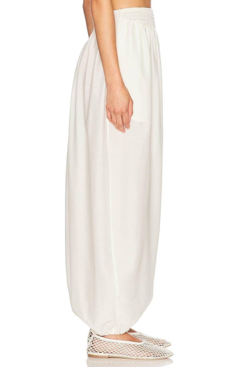 HS Smocked Tunic Bandeau Top | Balloon Pant | Wool-Silk Set