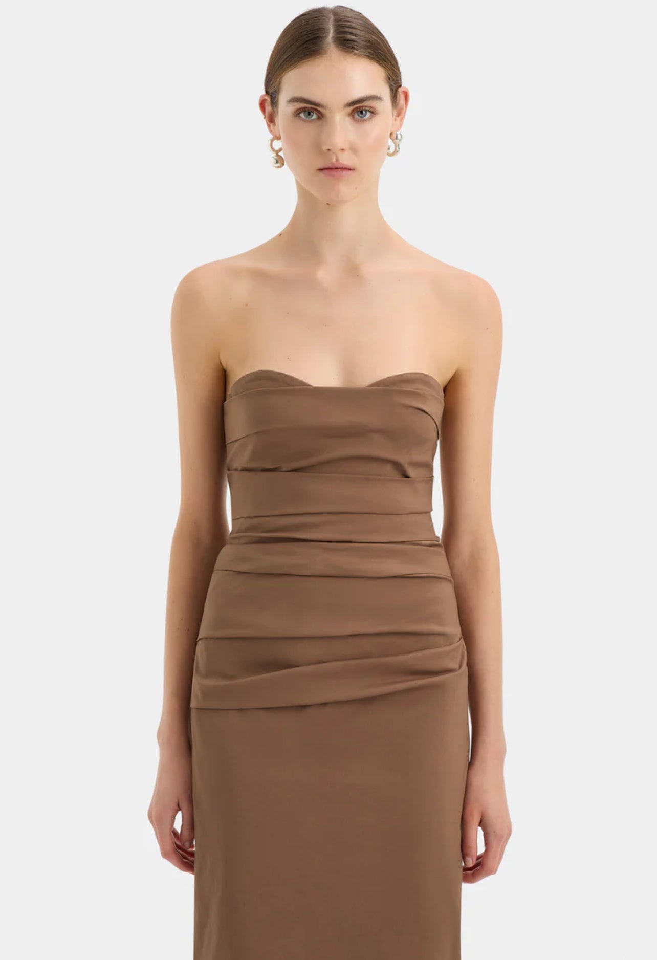 STL Alba Strapless Stretch-Cotton Gown Maxi Dress