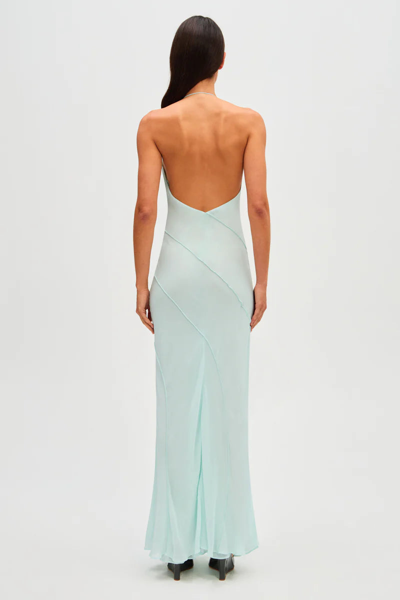 MS Luella Georgette Maxi Dress in Aqua Glass