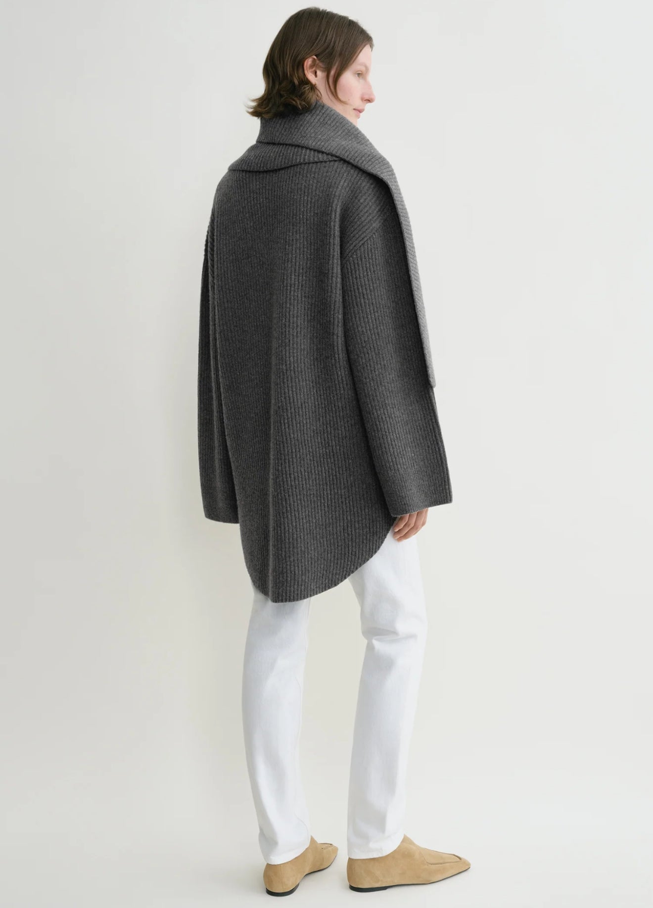 Tot Long Scarf Knit Oversized Wool Sweater