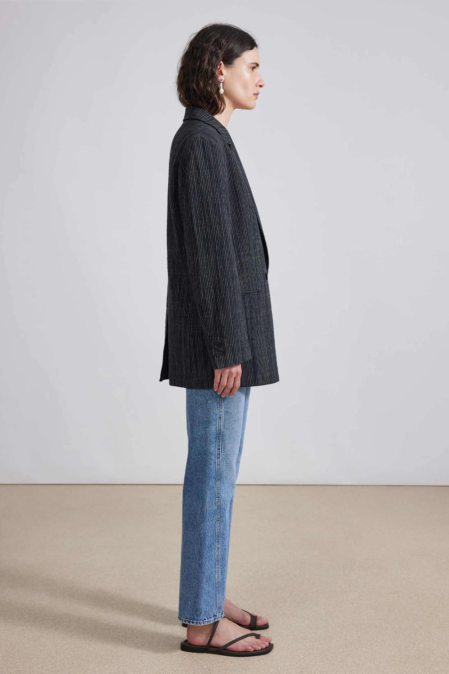 AA Elsa Double Breasted Blazer in Pin Stripe