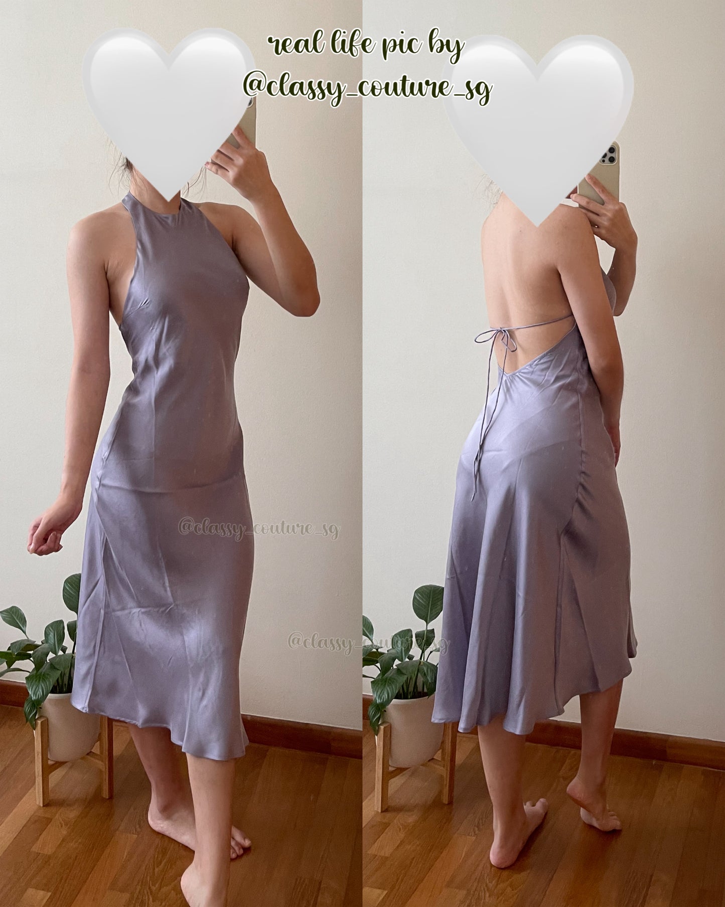 SL Halter Silk Midi Dress