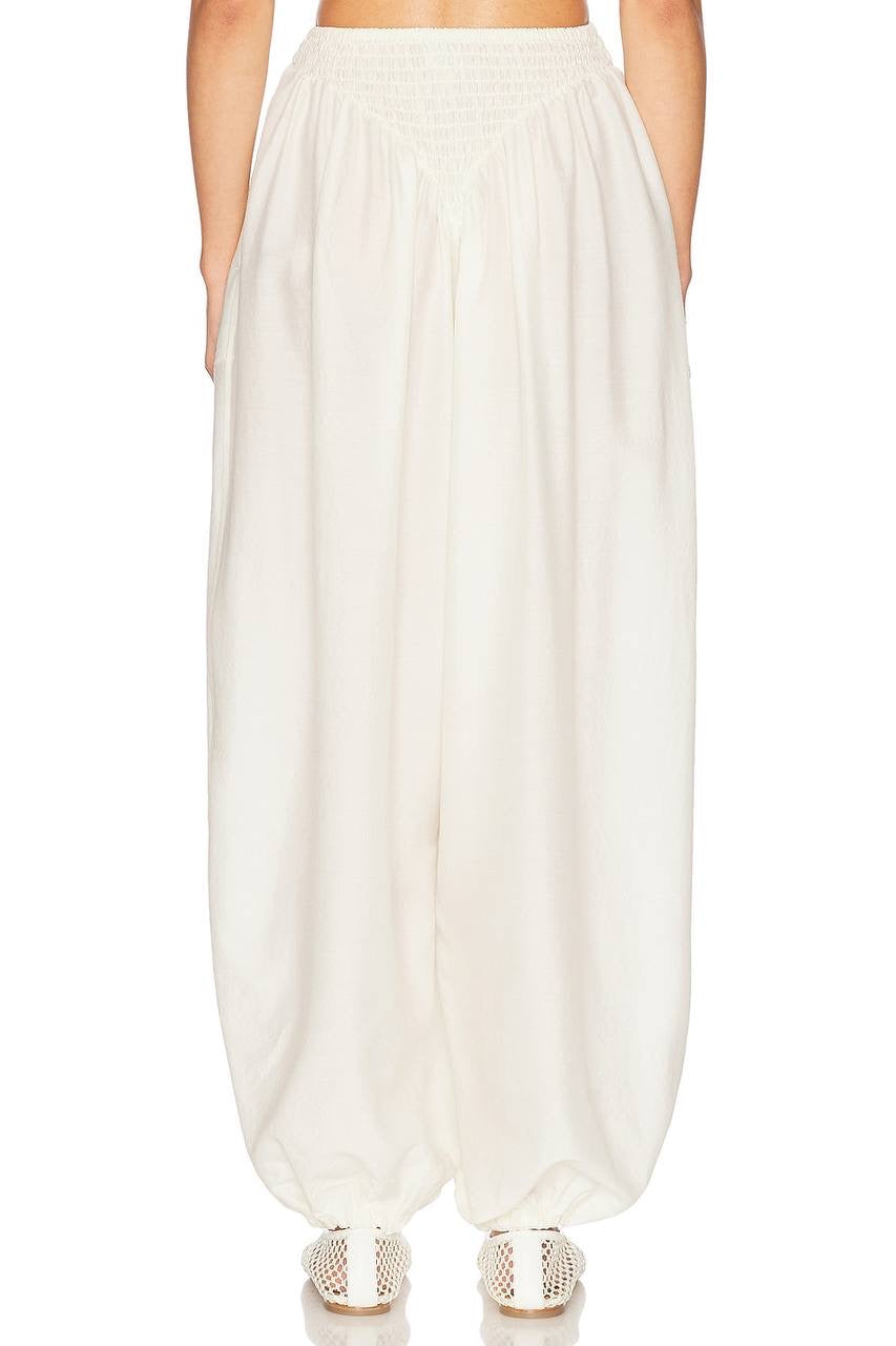 HS Smocked Tunic Bandeau Top | Balloon Pant | Wool-Silk Set