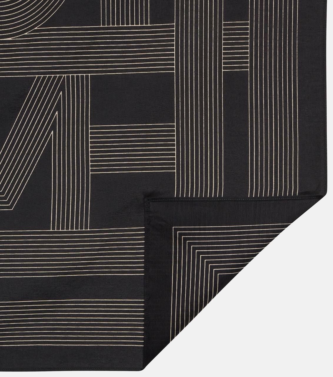 Tot Monogram Stripe Print Cotton-Silk Scarf 57*57cm
