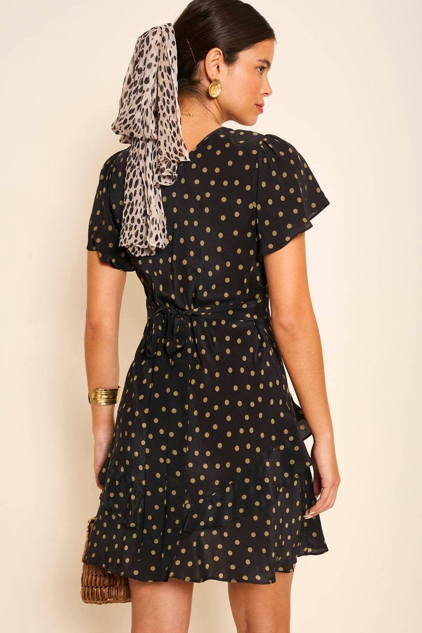 RX Sutton Flutter Sleeve Silk Mini Dress