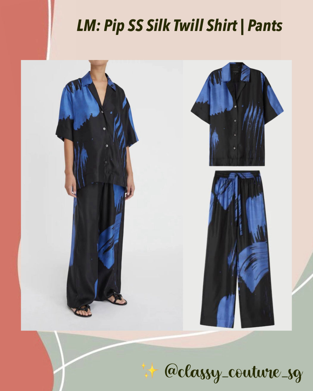 LM Pip SS Silk Twill Shirt | Pants | Set