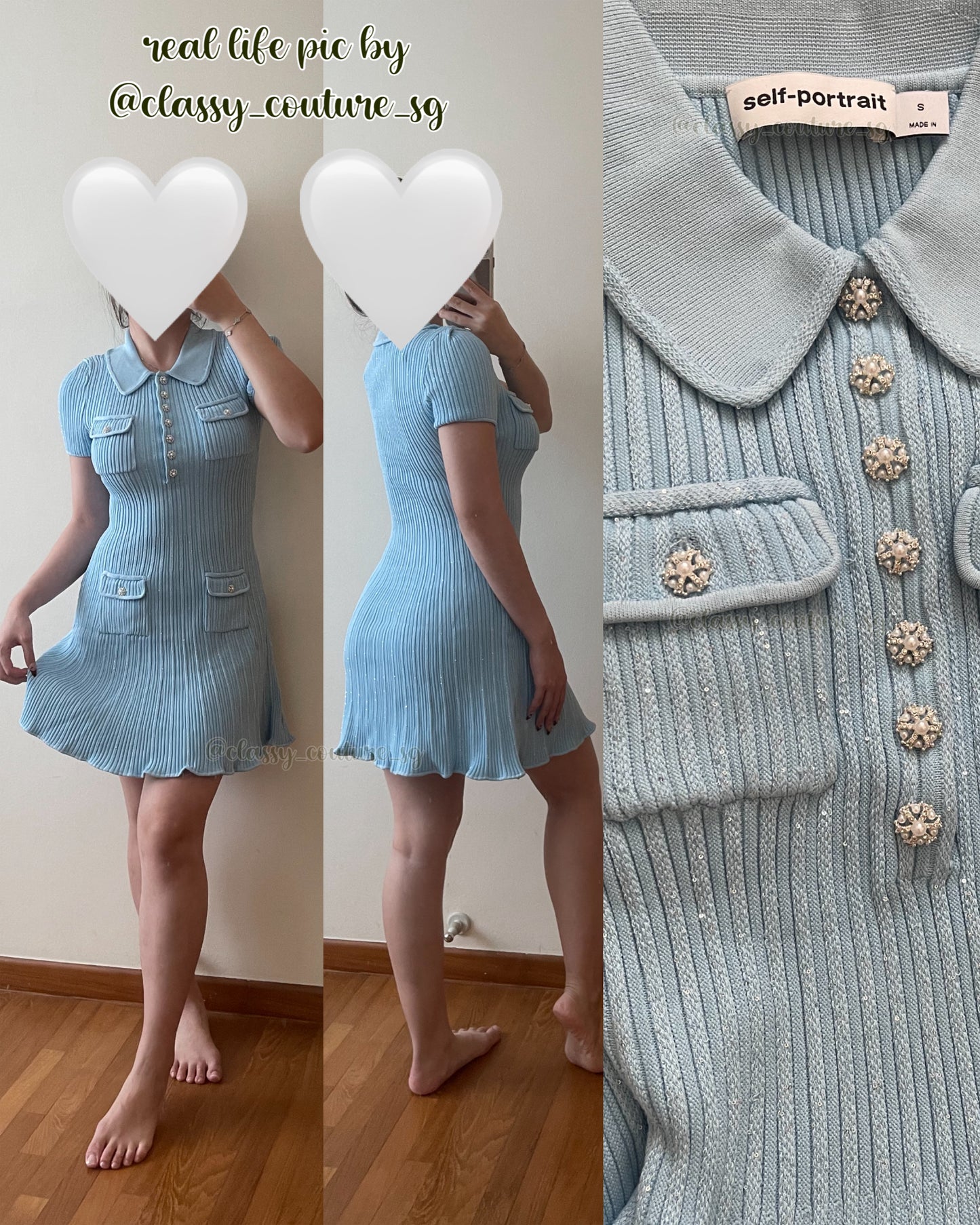 SP Blue Sequin Knit Mini Dress