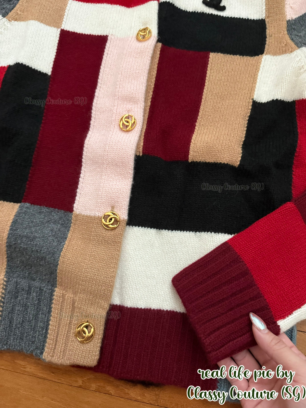 Cashmere & Wool Multicolour Patchwork Cardigan