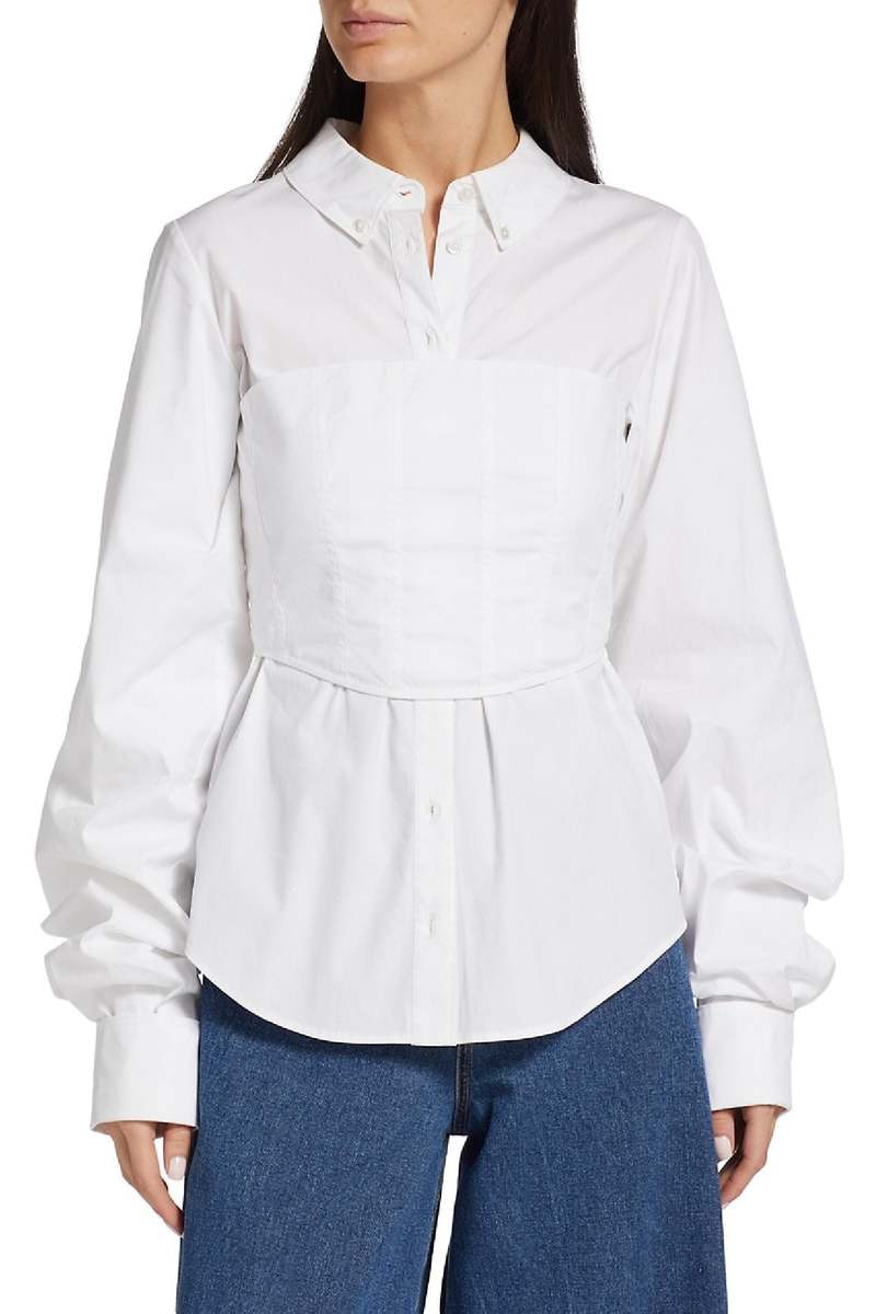VB Keora Corset-Inspired Cotton Blouse Shirt