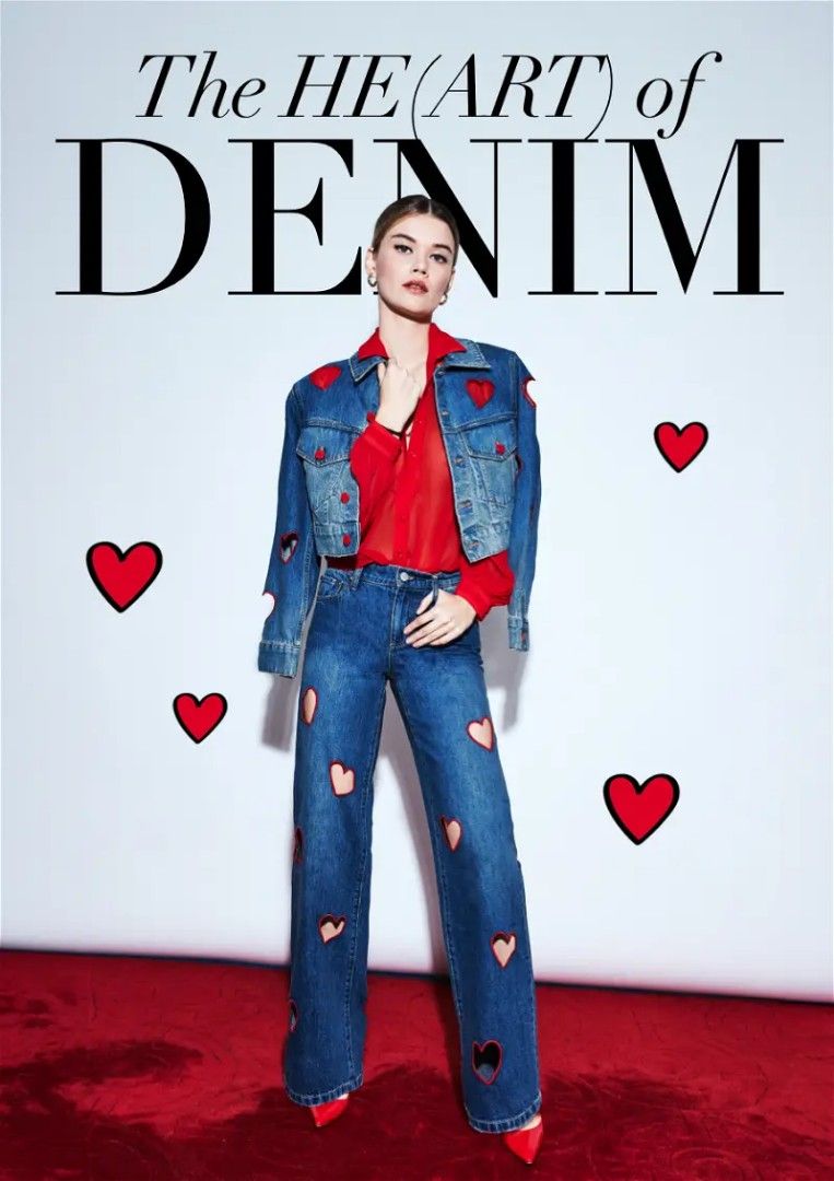 AO Karrie Embroidered Heart Cutout Jeans