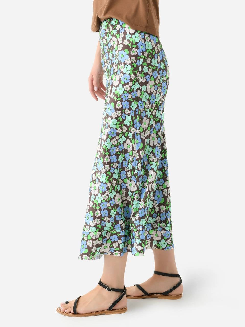 LM Bella Thick 22-Momme Silk Midi Skirt