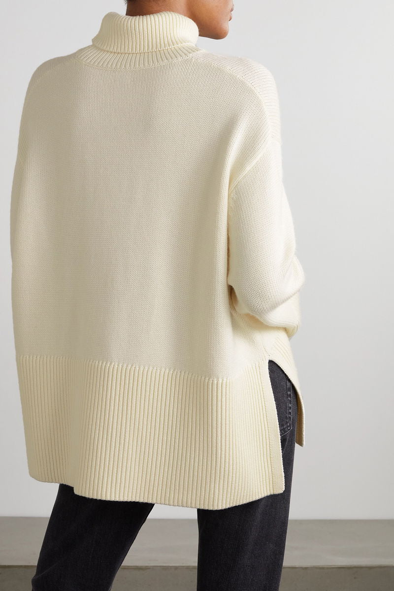 Tot Signature Wool-Cotton Turtleneck Sweater