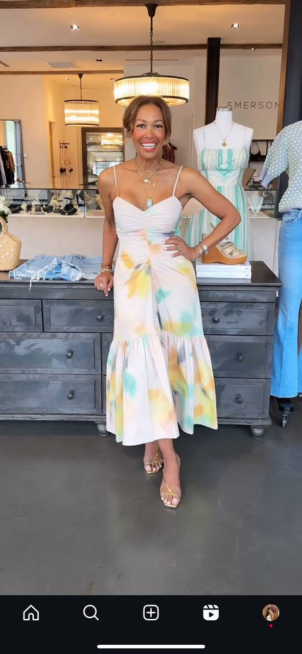 2 Colors! ALC Lindsey Ruched Cotton-Blend Midi Dress