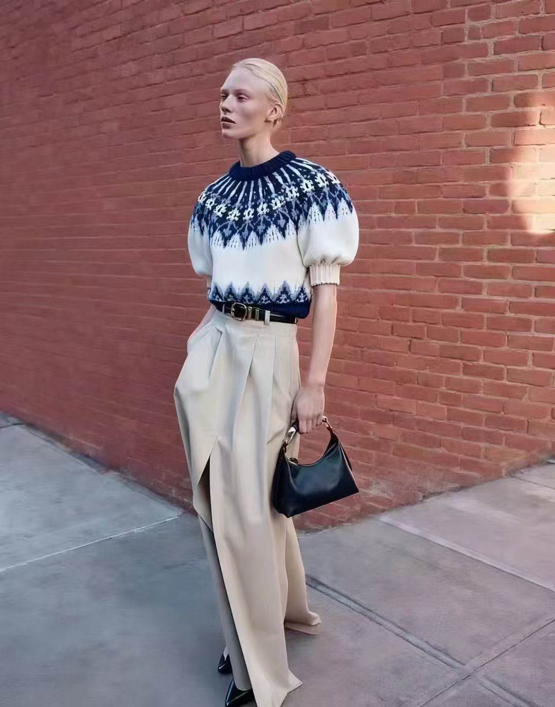 ATZ Marty Knit Fairisle Cotton Sweater Top