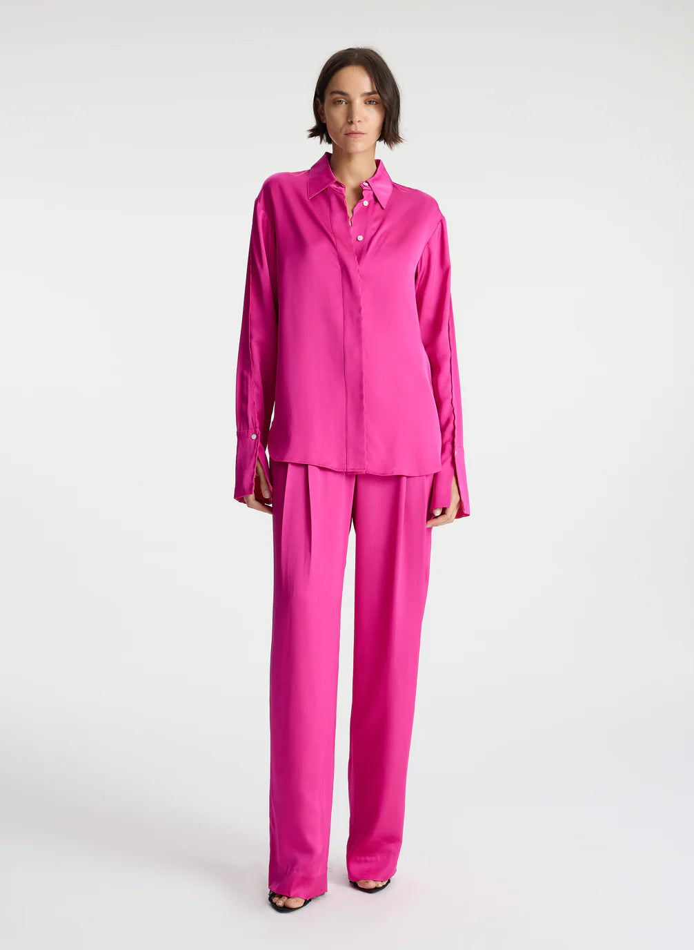 ALC Haven Scalloped Satin Top | Viscose Blouse