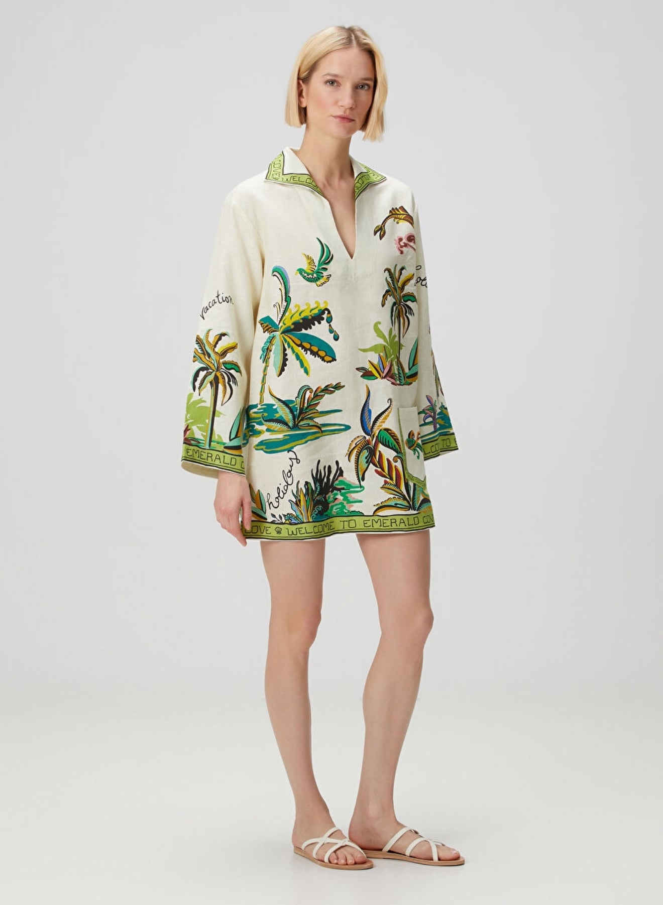 ALM Day Dream Linen Tunic Mini Dress