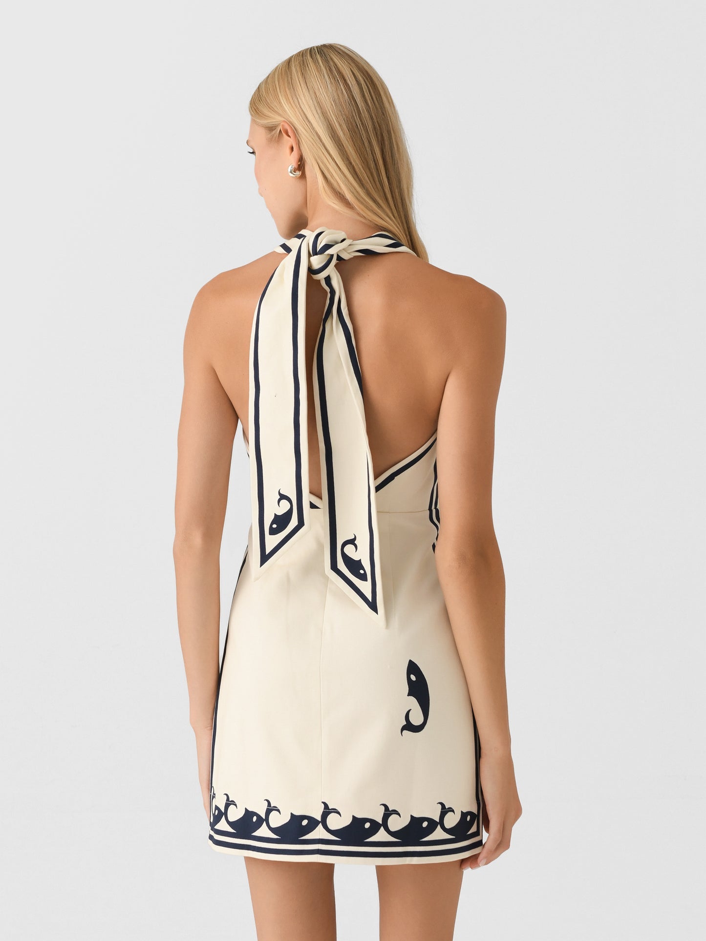 ALM Marine Halter Cotton Mini Dress