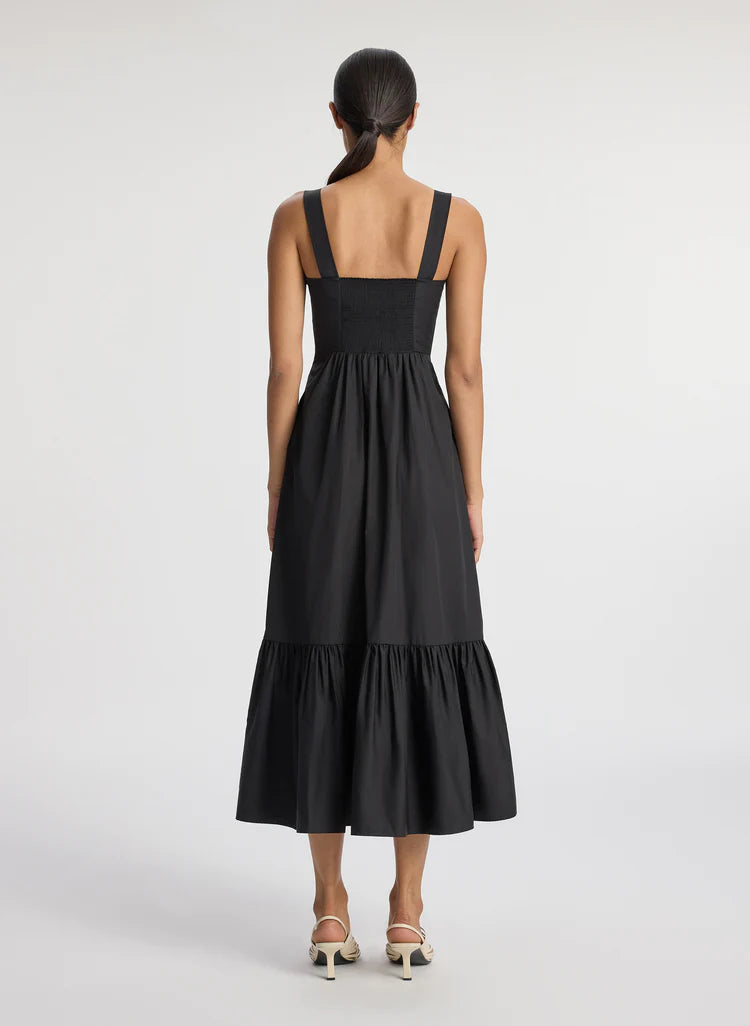 ALC Lilah II Cotton Midi Dress in Black