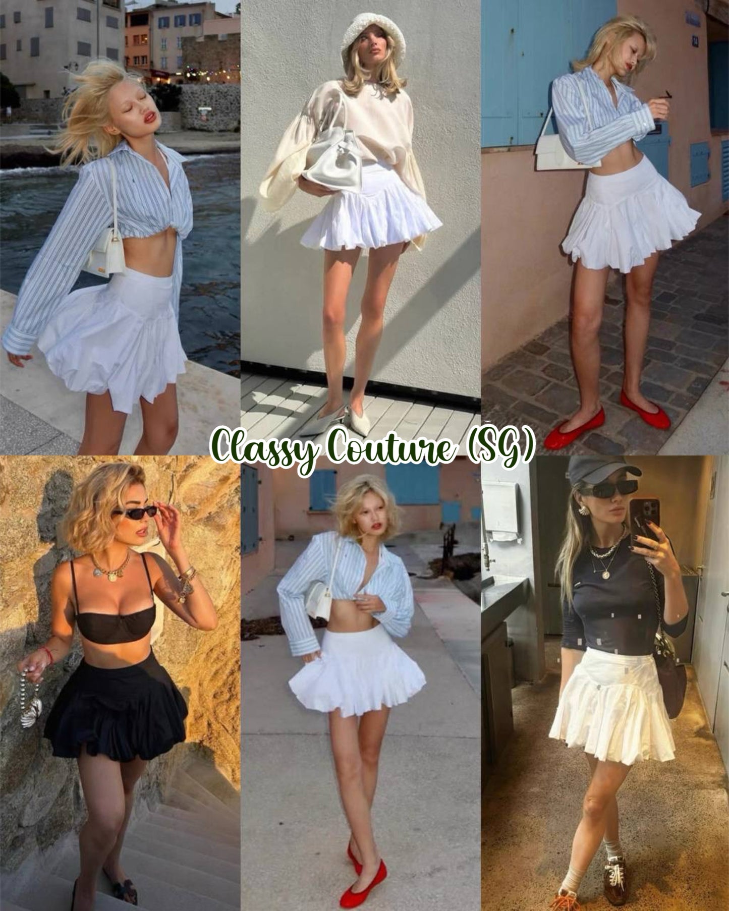 HS Cotton Poplin Bubble Mini Skirt