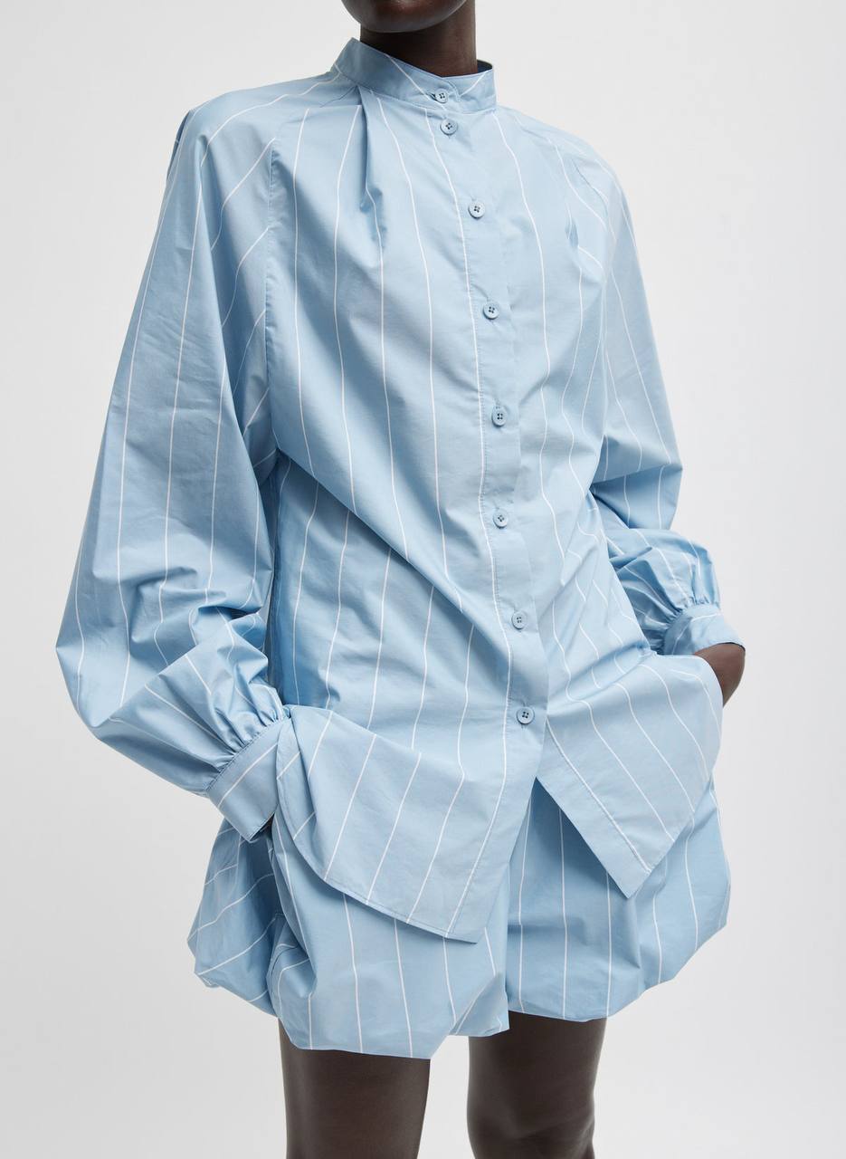 TB Striped Tech Raglan Tucked Poplin Shirt | Bubble Shorts | Set
