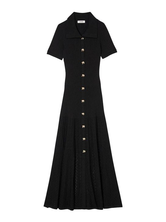 SD Knit Maxi Dress | Green Black Midi