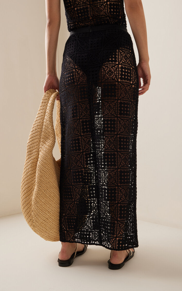 STL Rayure Tank Top | Midi Skirt | Black Crochet Set