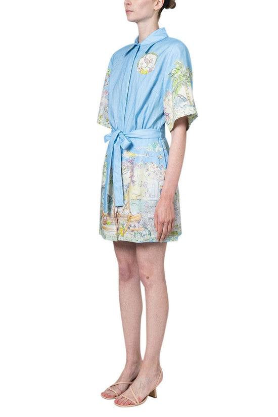 ALM Anouk Linen Mini Dress Shirtdress
