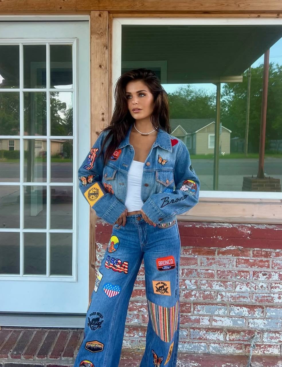 AO x Bronco Jeff Denim Jacket | Trish Low Rise Jeans | Set