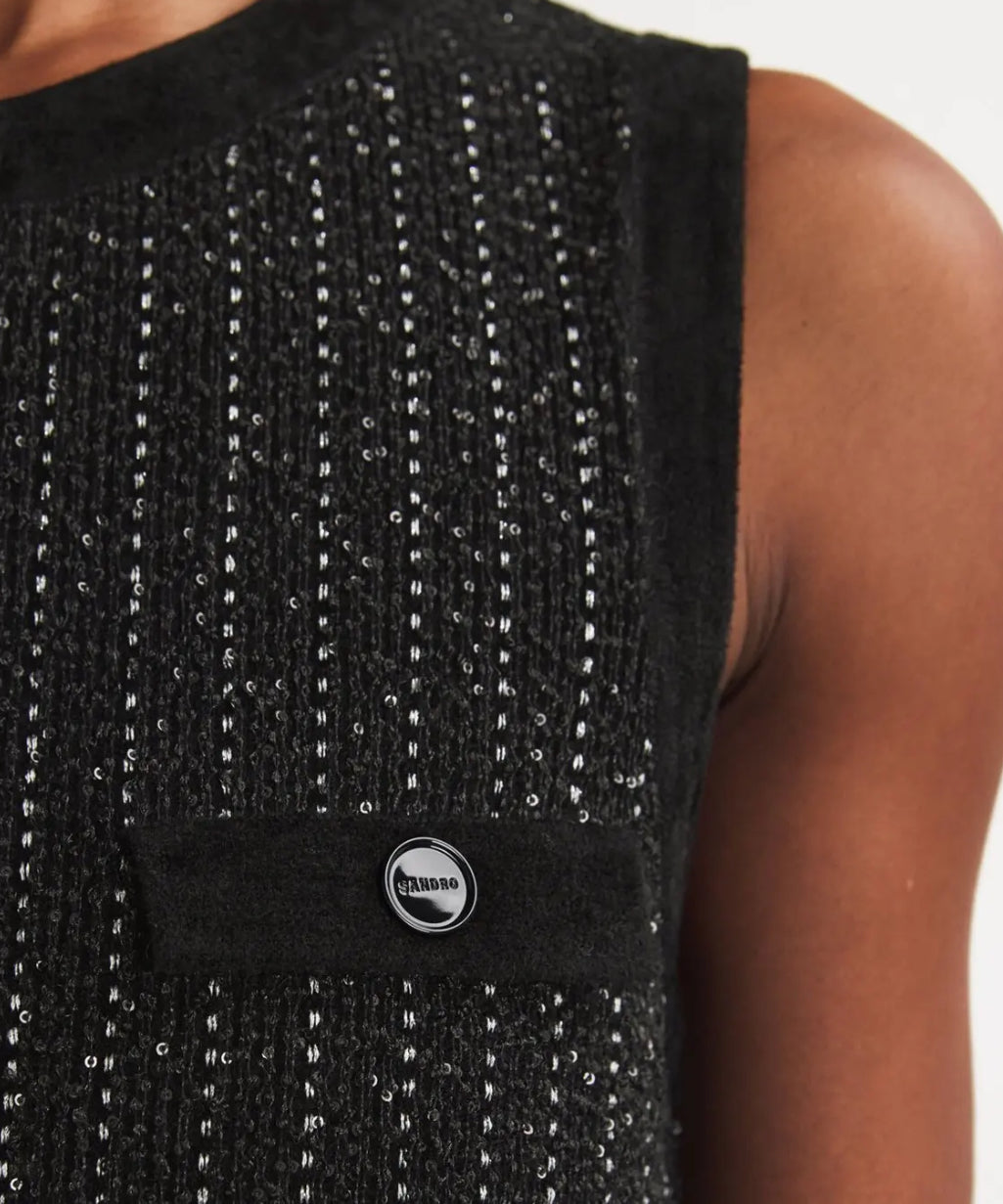 SD Fancy Sequinned Sleeveless Knit Mini Dress