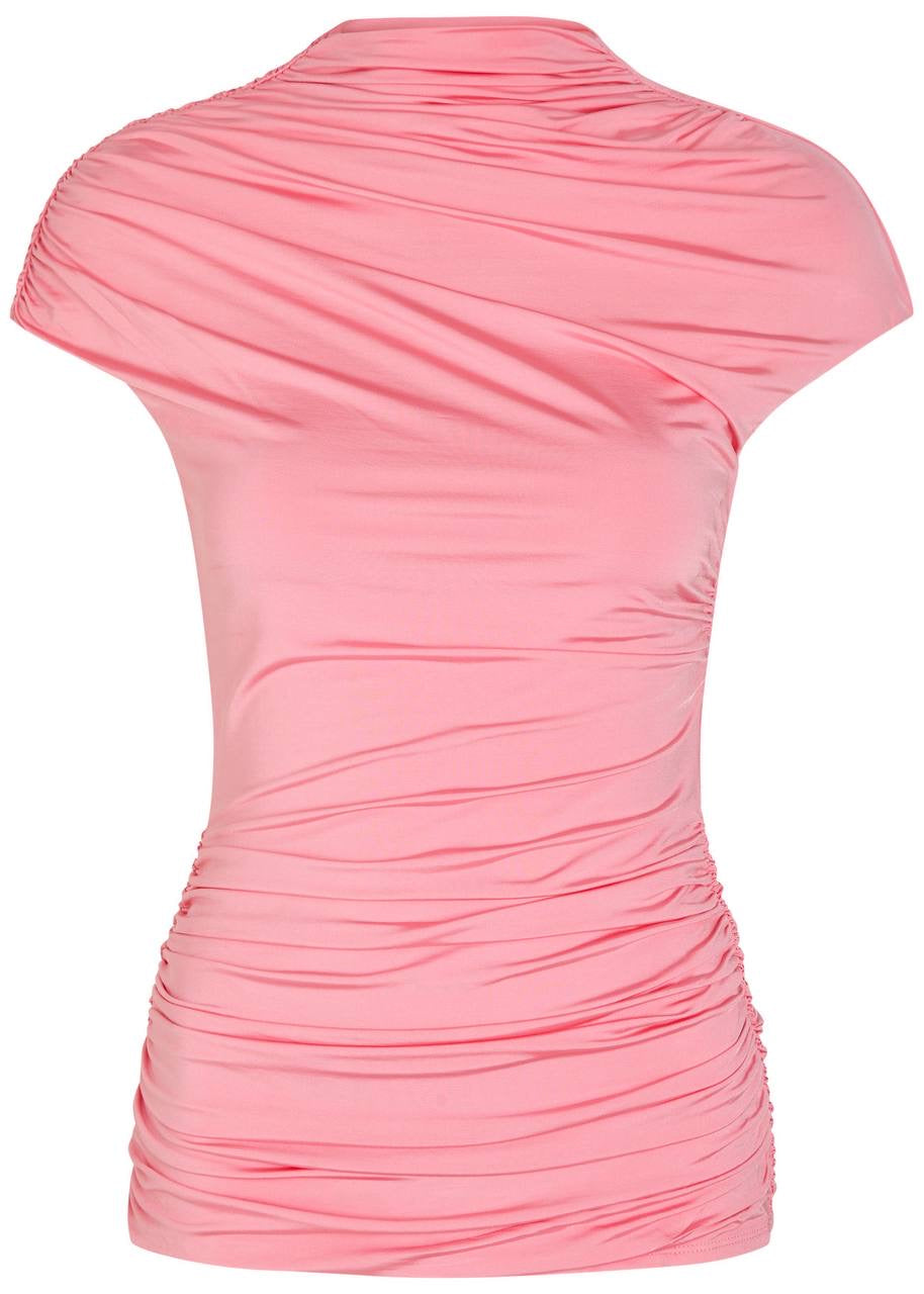 SP Pink Jersey Gathered Top