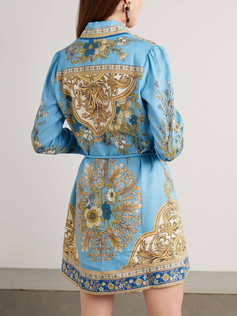 ALM Cassie Floral Linen Mini Dress