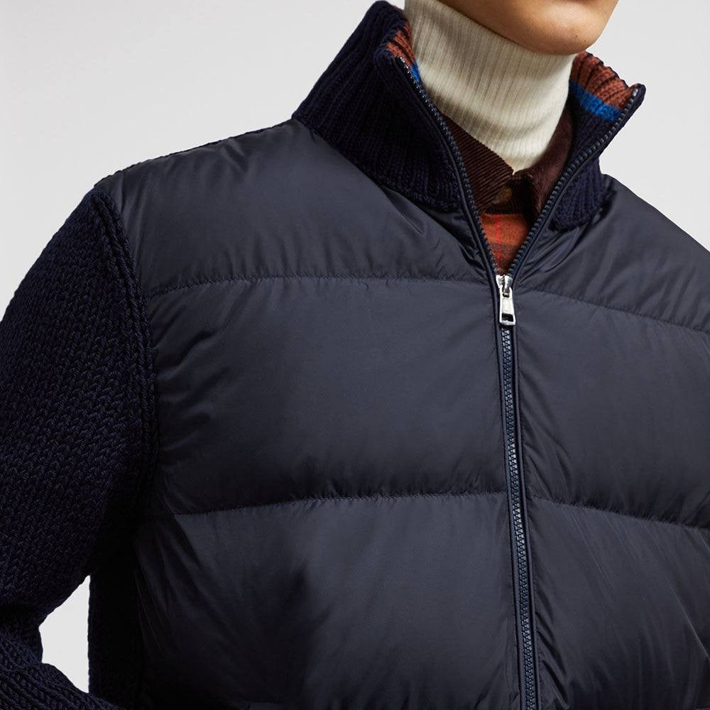 MC Men’s Padded Wool Zip Up Cardigan Jacket (Down Filling)